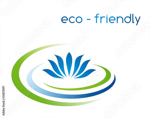 Fototapeta Naklejka Na Ścianę i Meble -  water lily , Buddha , Eco friendly business logo design	