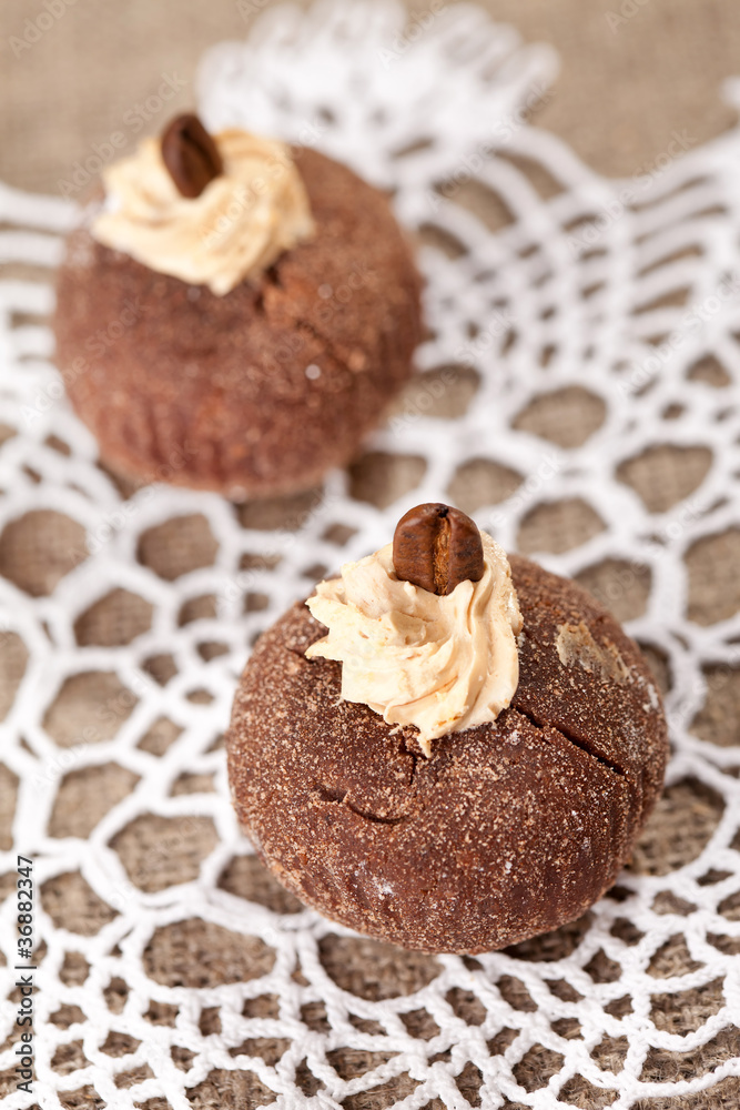 chocolate balls with coffee