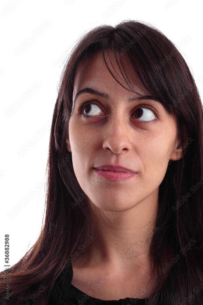 Attractive young woman looking up Attractive young woman looking up