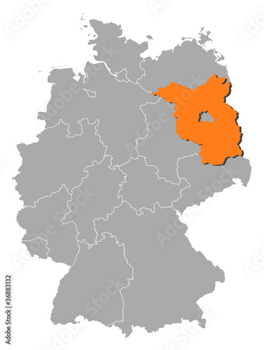 Map of Germany  Brandenburg highlighted