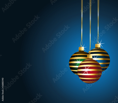 Christmas background striped baubles