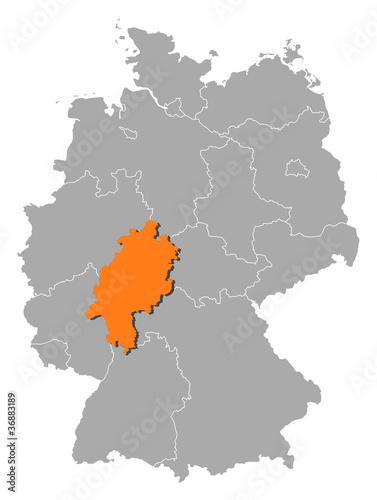 Map of Germany  Hesse highlighted