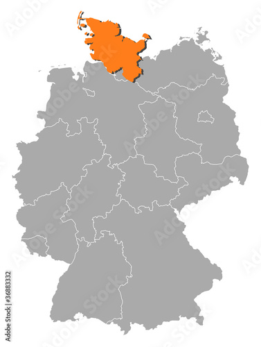 Map of Germany  Schleswig-Holstein highlighted
