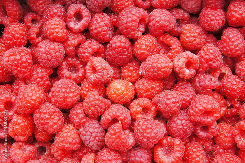 Background of fresh ripe raspberry