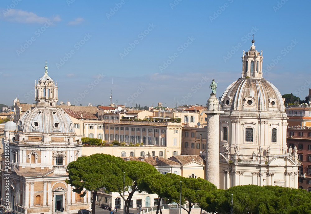 Panorama of the city of Rome, Italy