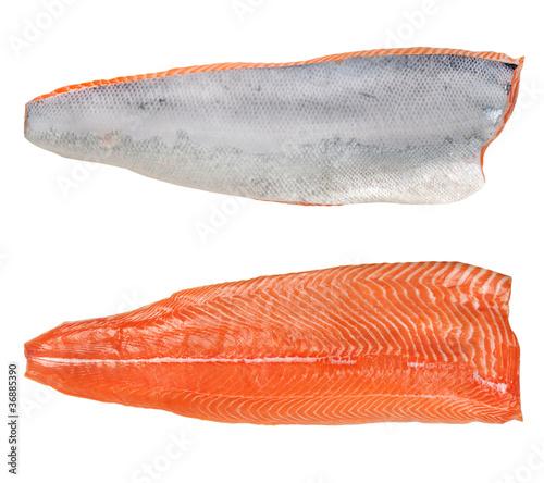 the split salmon for sushi