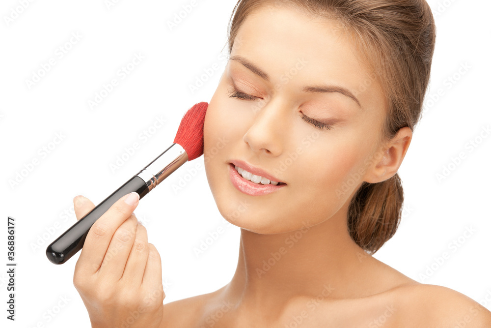beautiful woman with brush