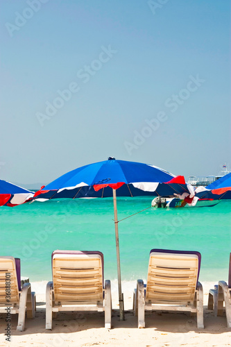 Chair and umbrella on the beach