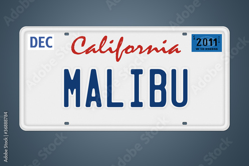 CA Nummernschild Malibu