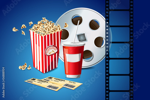 Movie Reel and Pop Corn