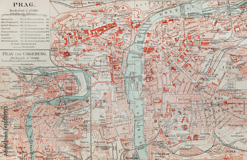 Old map of Prague
