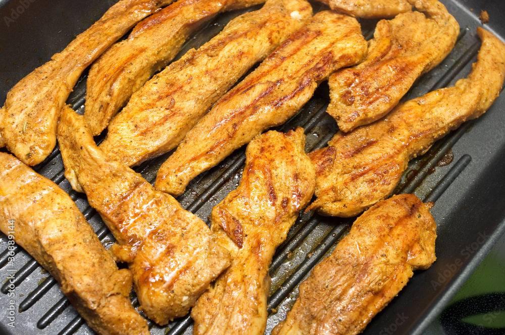 Chicken breast on the pan