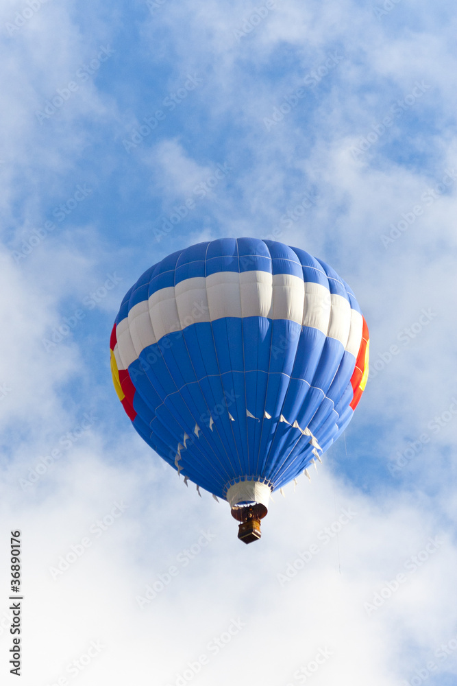 Fototapeta premium Blue hot balloon up in the blue sky.