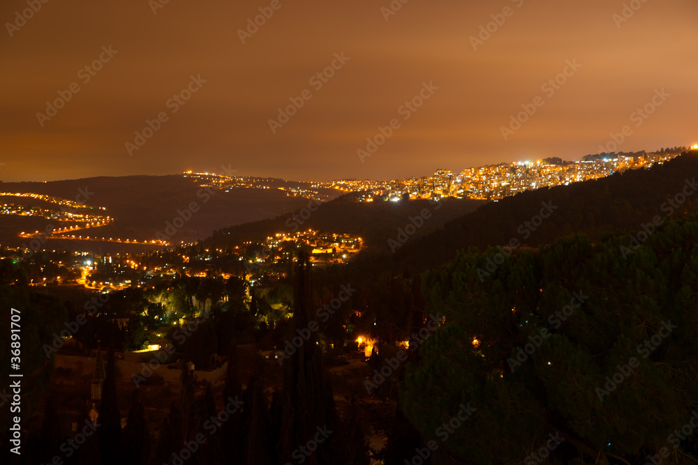 Night view to Jerusalem from Ein Kerem western district