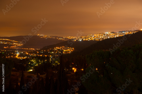 Night view to Jerusalem from Ein Kerem western district