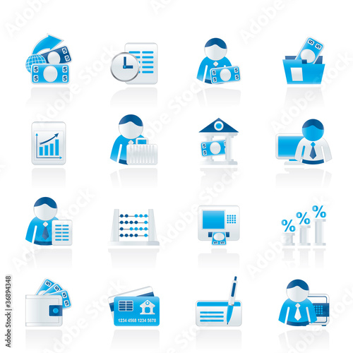 Bank and Finance Icons - Vector Icon Set