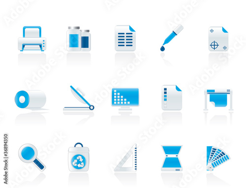 Commercial print icons - vector icon set