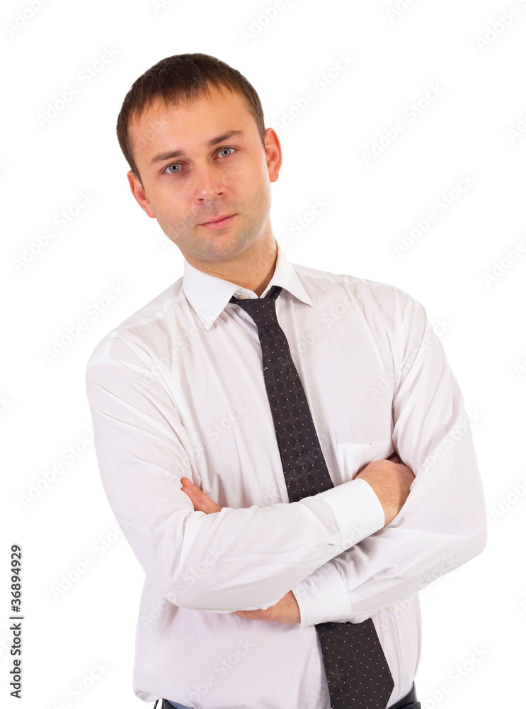 young business man portrait isolated on white young business man portrait isolated on white