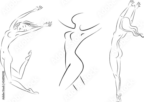 Silhouette of a slender girl