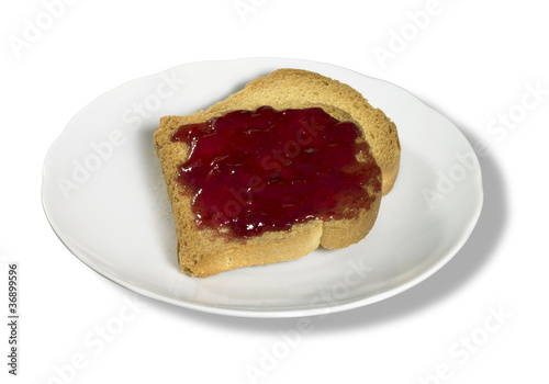 rusk and red jelly