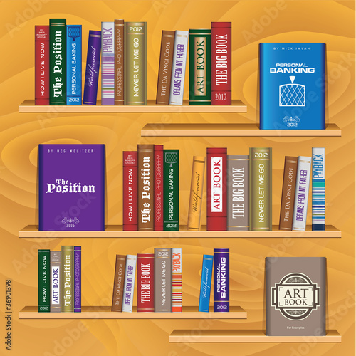 Vector bookshelf for exhibit
