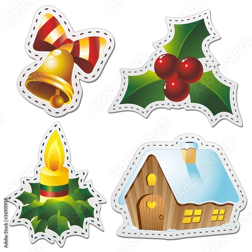 Natale Stickers Christmas-Adesivi Decorazione-3-Vector