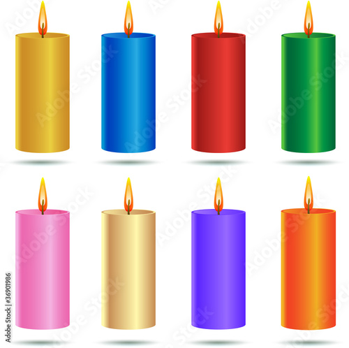 Elegant Candle Icon Set