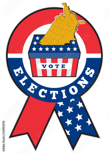 American Elections ballot box map ribbon