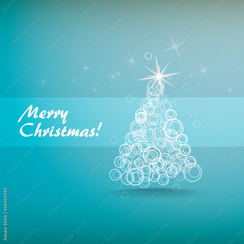 Abstract christmas tree from the circles - illustration Abstract christmas tree from the circles - illustration