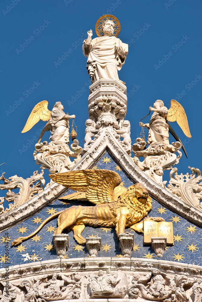 Winged lion, symbol of Venice, Italy.