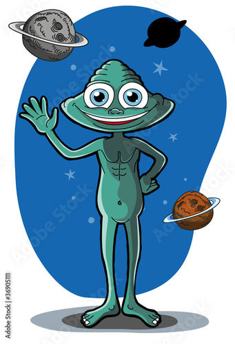 Happy Martian. Vector illustration.