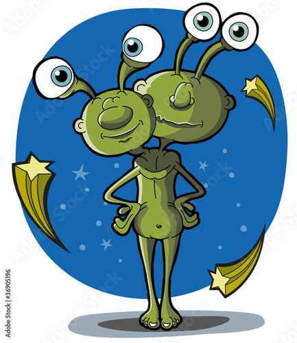 A Strange Martian. Vector illustration.