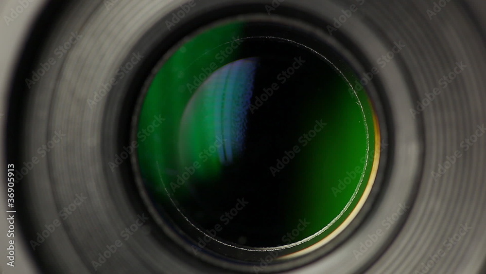 Definition close up camera zoom and focus front view.