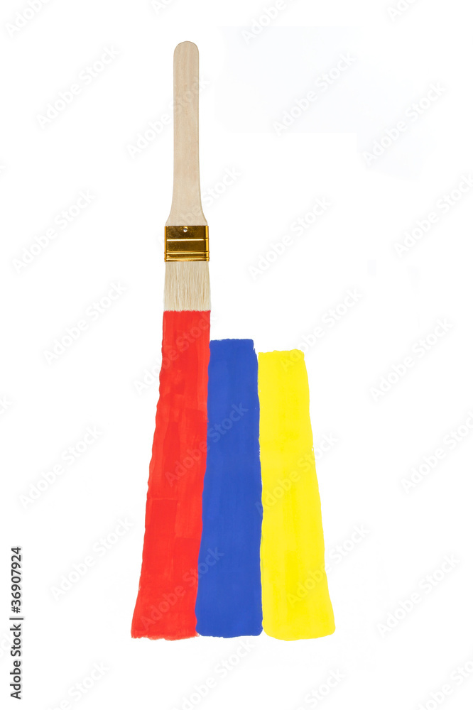 Paintbrush Painting Colorful Lines Paintbrush Painting Colorful Lines