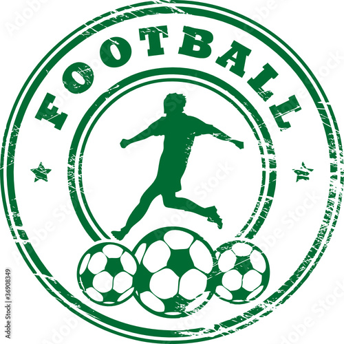 Grunge stamp with word football, vector illustration