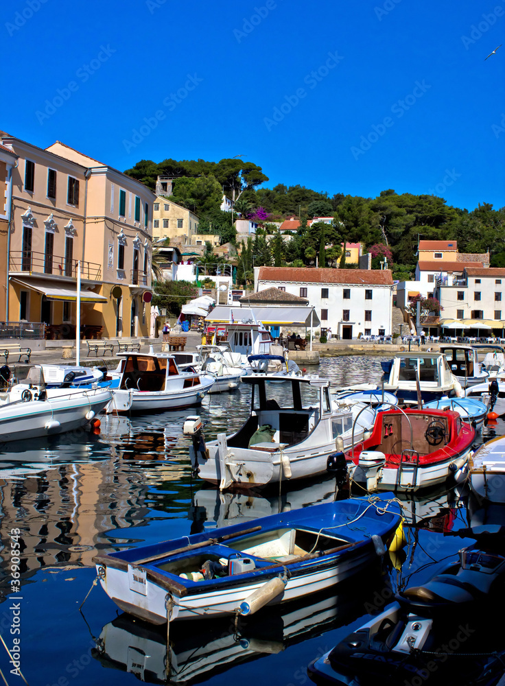 Adriatic town of Veli Losinj harbor
