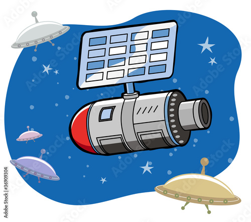 Satellite. Vector Illustration.