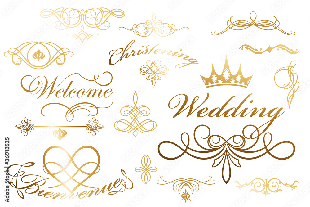 Useful calligraphic elements to embellish layouts Useful calligraphic elements to embellish layouts