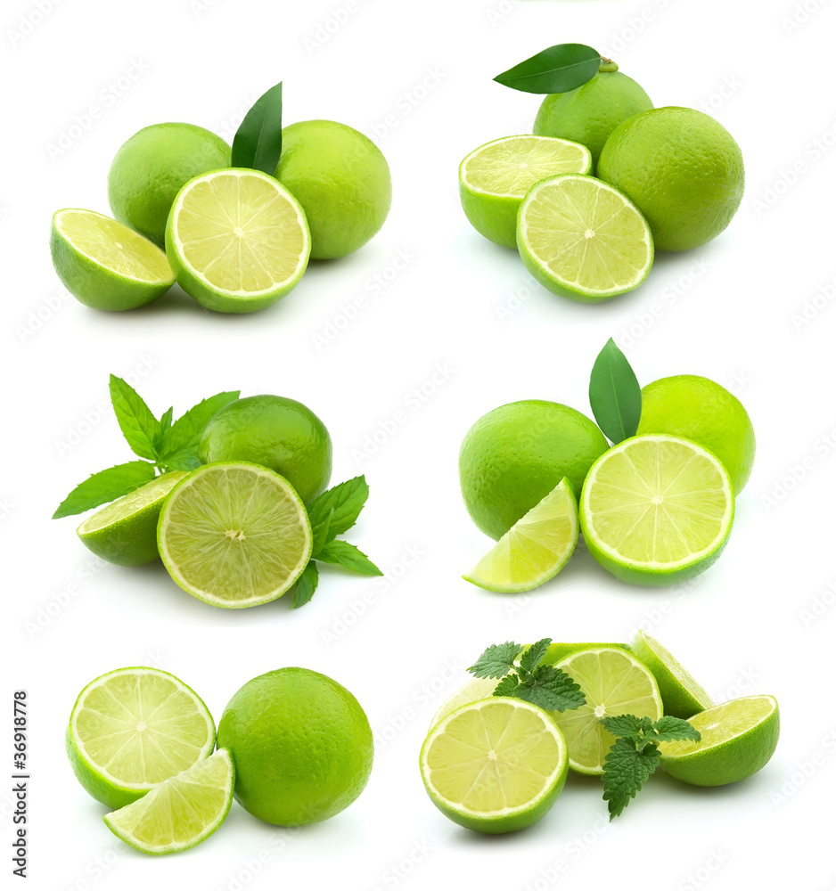 Collage of juice lime