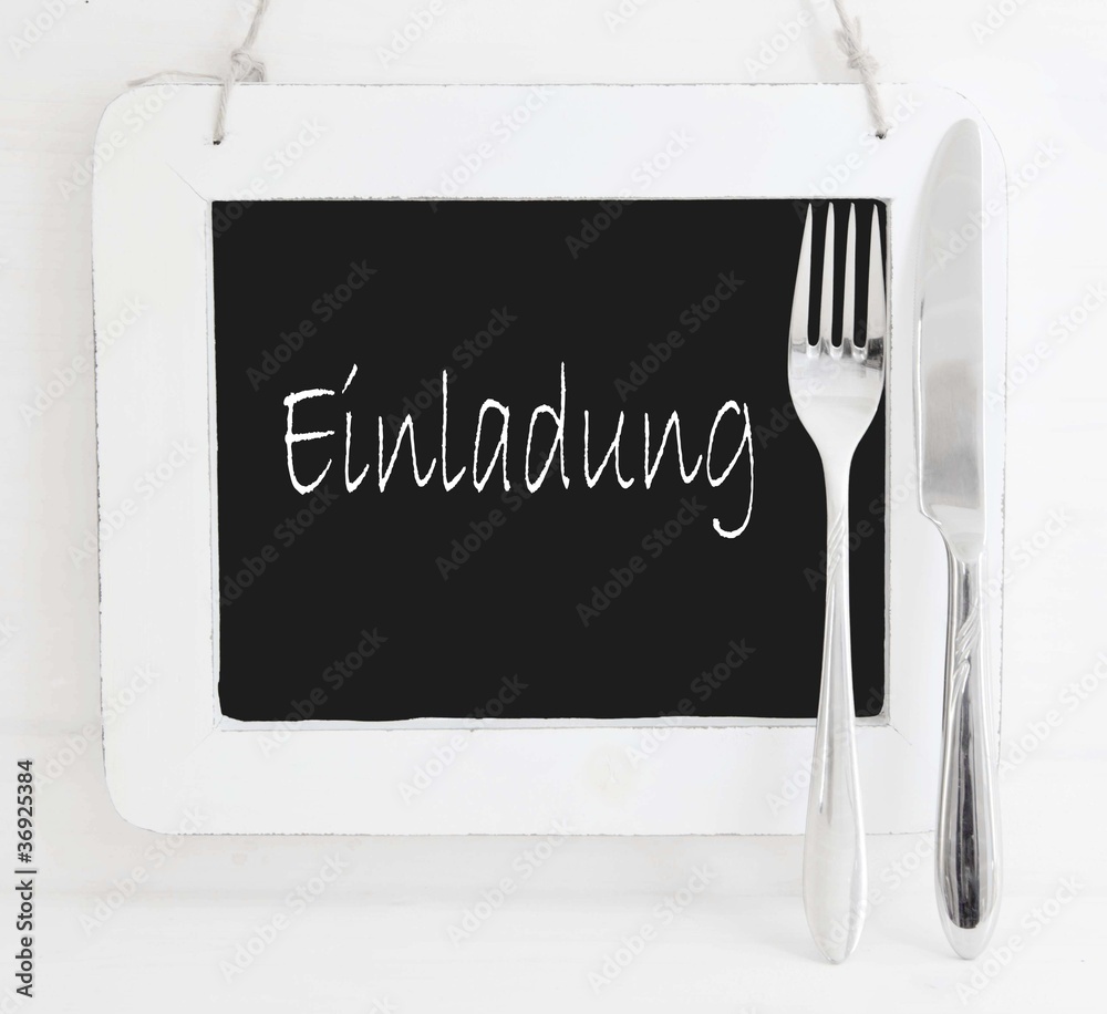 Einladung Zum Essen Bilder Kostenlos Einladung zum Essen - Karte mit Besteck Stock Photo | Adobe Stock