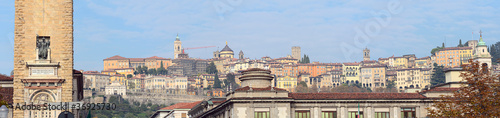 Panorama of Citta Alta, Bergamo, Lombardy, Italy, Europe