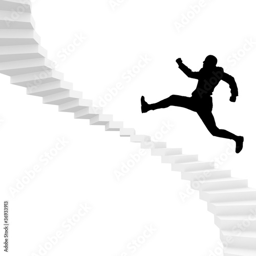 Wallpaper Mural man runing up stairs Torontodigital.ca