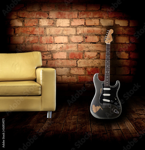 Electric guitar in the room © semisatch