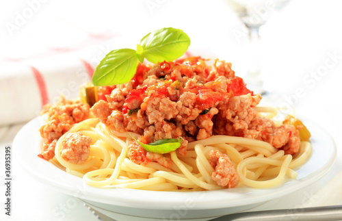 Spaghetti with minced meat