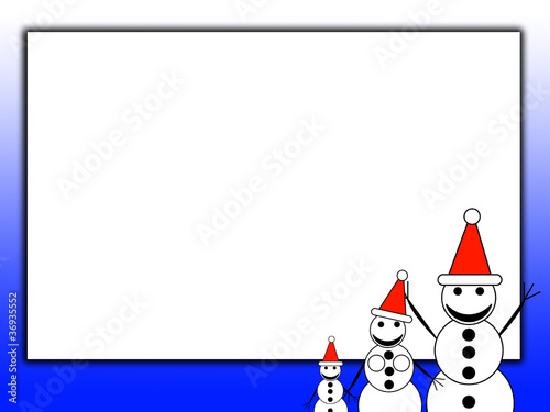 Snowman Family With Blank Sign photo