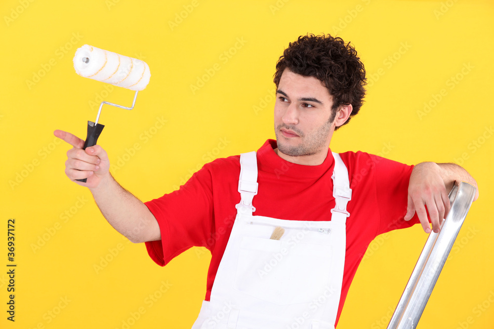 painter on a ladder painter on a ladder