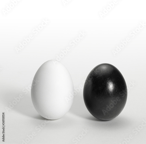 black and white egg