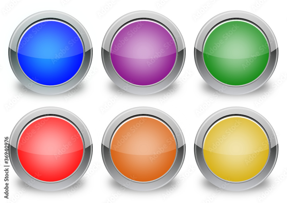 Set pulsanti vuoti 6 colori diversi Set pulsanti vuoti 6 colori diversi