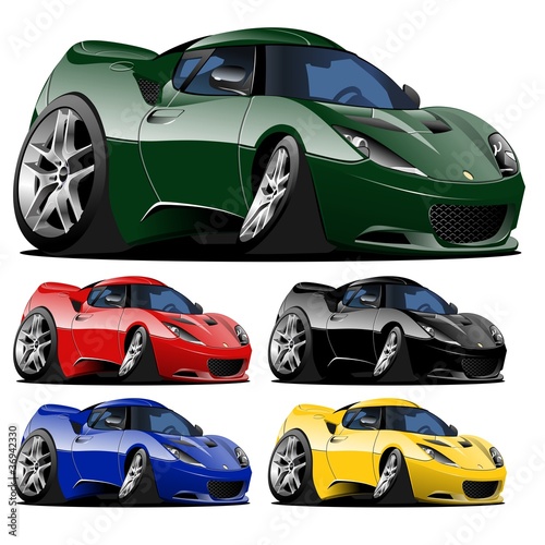vector cartoon car one click repaint