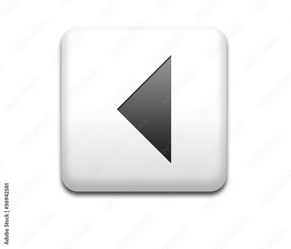 Boton cuadrado blanco multimedia flecha retroceder Boton cuadrado blanco multimedia flecha retroceder